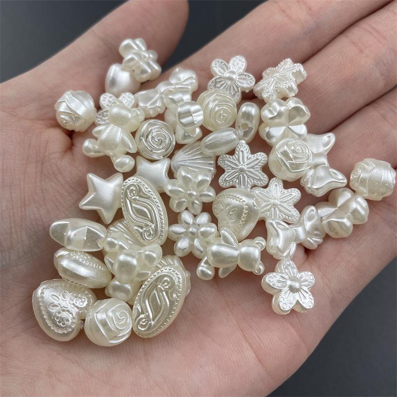 50Pcs 11Mm Acrylic Imitation Pearls Cartoon Bowknot Suitable For Making Bracelet Necklace Needlework Diy Accessories