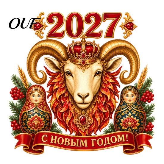 Exotic Style Holiday Decor 2027 New Year Crown Sheep Static Glass Sticker, Reusable PVC Window Electrostatic Decals for Holidays Sticker with Russian