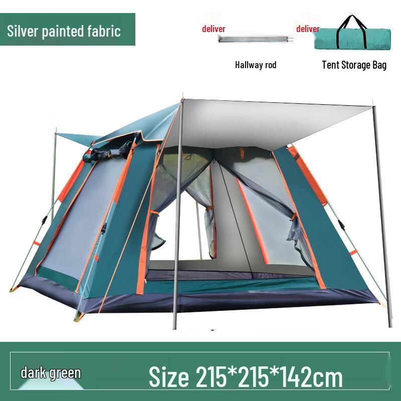 Automatic Pop-Up Camping Tent with Tarp 215x215x142cm