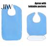 Machine Washable Mealtime Bibs Adult Large Bib, Solid Color Waterproof Clothing Protector, with Deep Crumb Snap Buttons Catcher Design, Adjustable