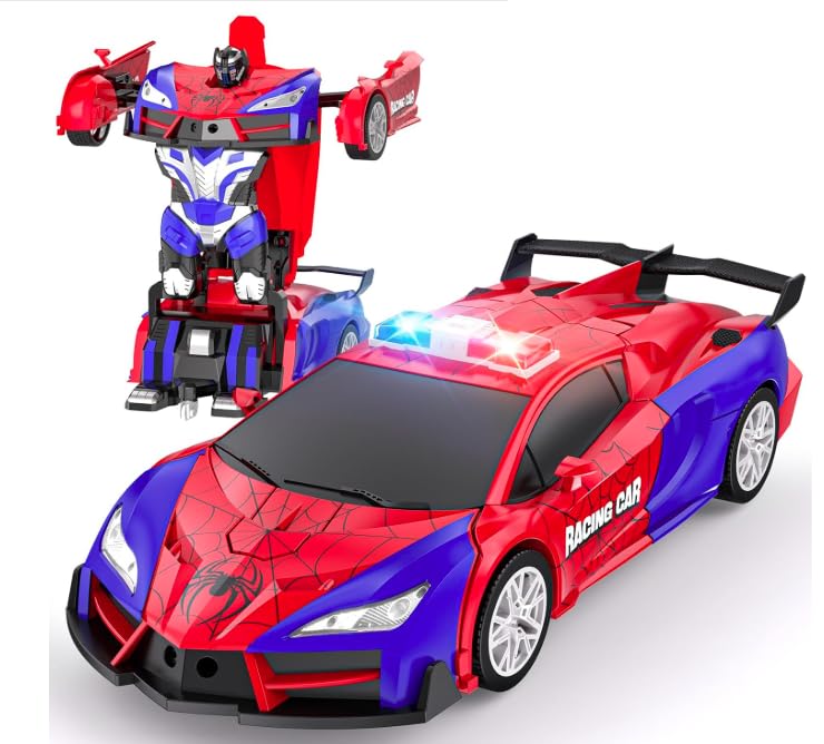 Tecnock Remote Control Robot Gesture Birthday Gift for Red Remote Control Car, Kids' Toy, Transforming, Control, 360° Rotation, Boys, (Standard