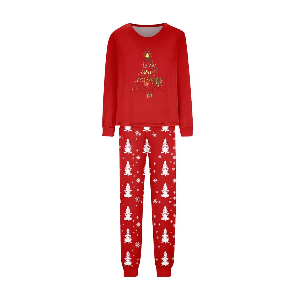 Print Cute Family Set Pajamas, Home Clothes, Family Set Long Sleeve Top Pants Set