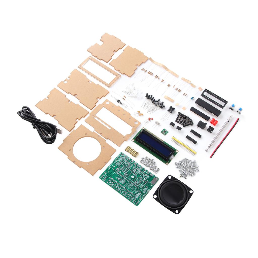 DIY FM Radio 87 To 108MHz LCD Display Digital Radio Receiver with LED Flashing Light for Education Project Parts