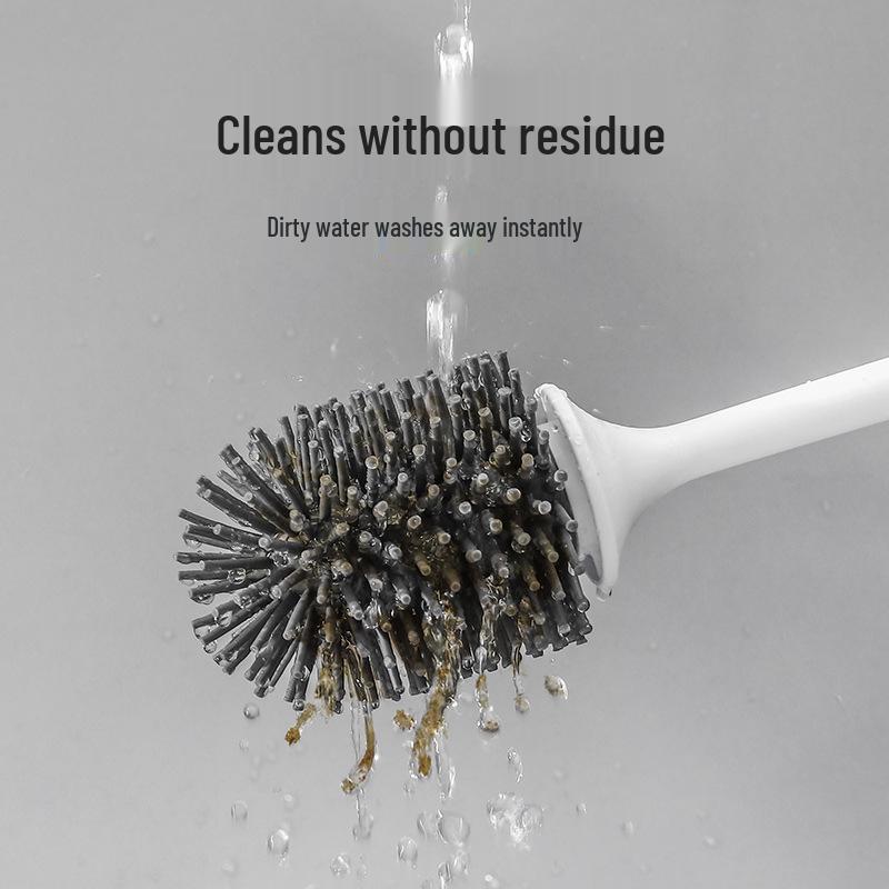Wall-Mounted Toilet Brush with Long Handle & Soft Bristles for Bathroom Cleaning