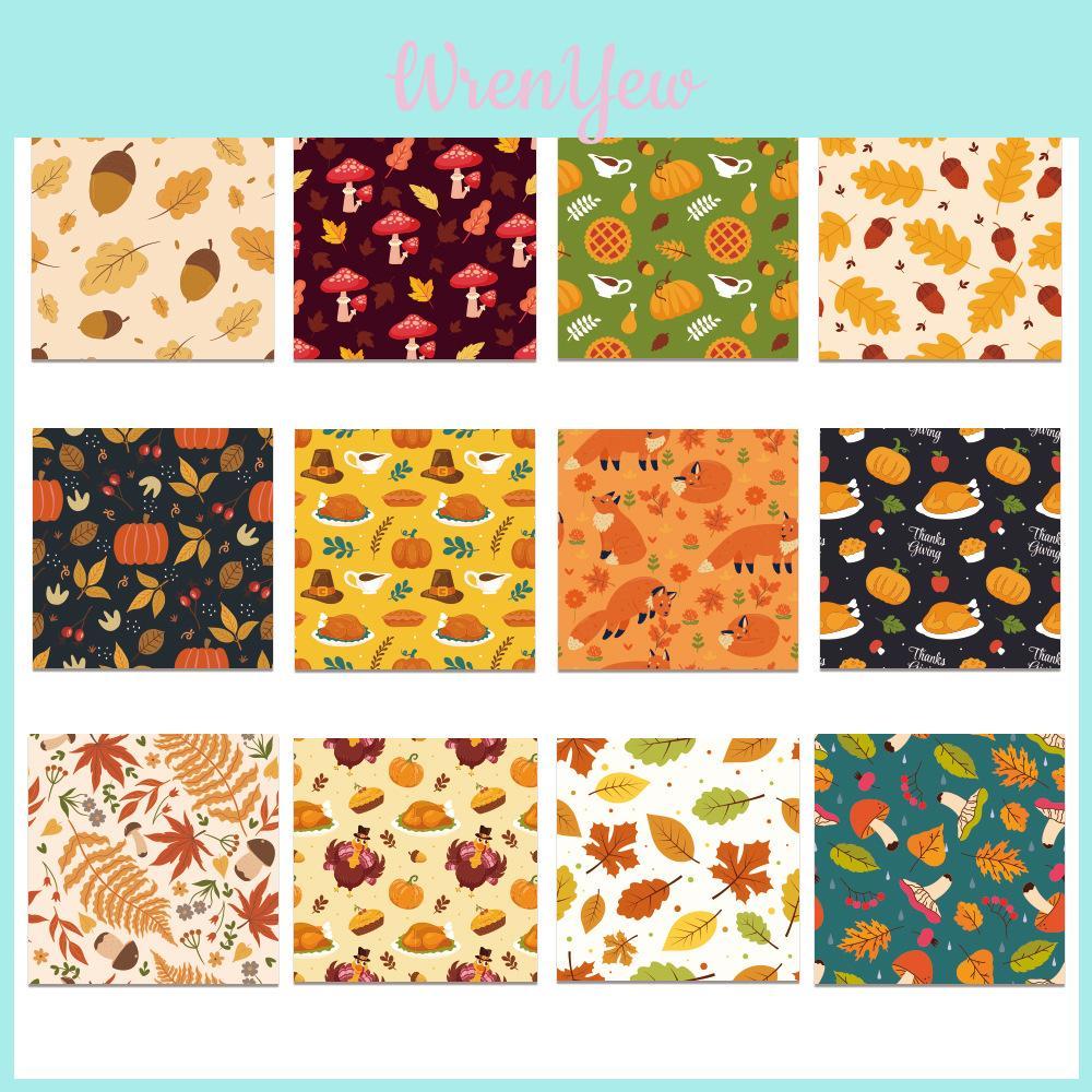 Geschenkpapier-Set mit Kürbismotiven für Thanksgiving – ideal zum Selbermachen von Geschenkverpackungen und Partydekoration