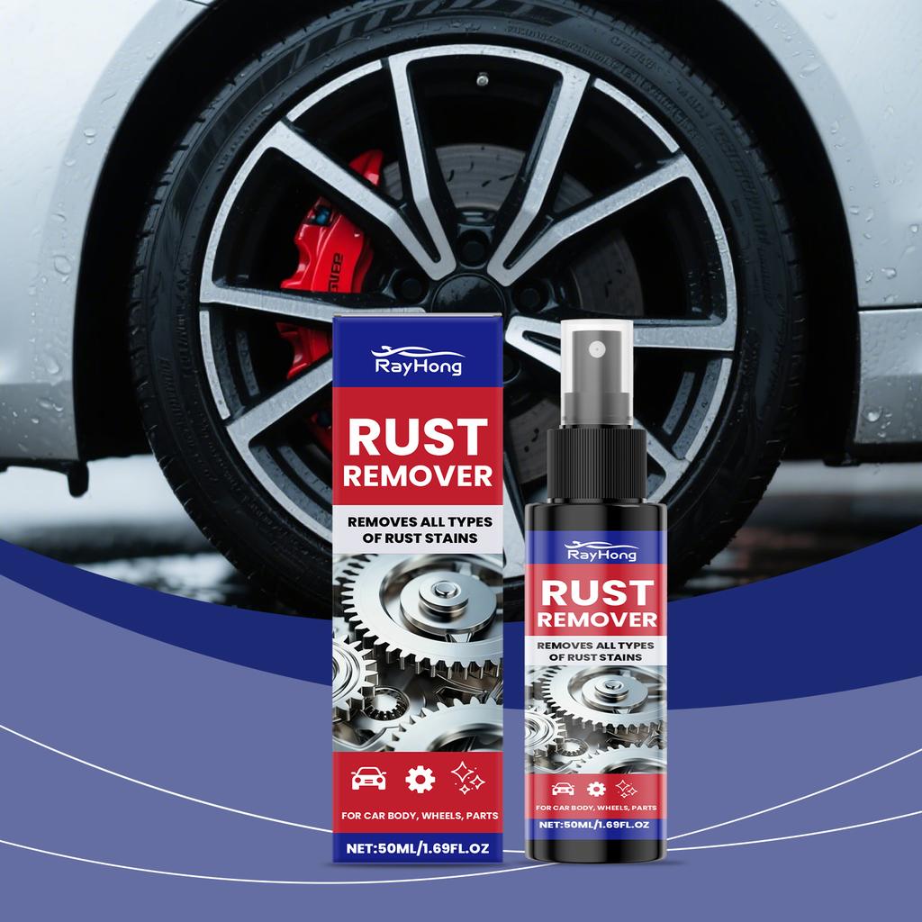 Car Rust Remover Auto Polishing Cleaner Metal Derusting & Cleaning Spray for Car Wheels & Household Appliances 50ml