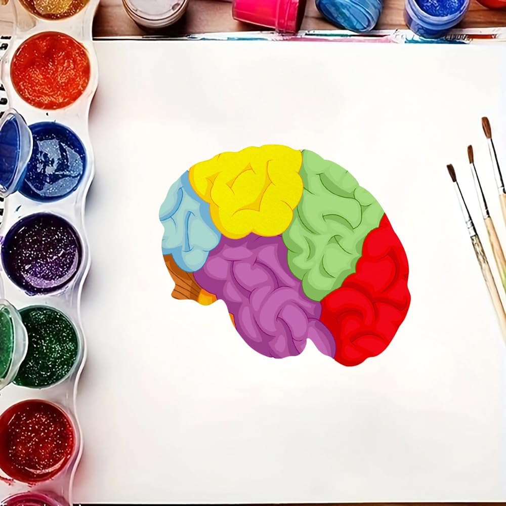 30 Pack 4 Inch Wood Brain Cutouts Unfinished Wooden Brain Science Hanging Ornaments DIY Brain Craft Gift Tags for Home Party Decoration Craft Project