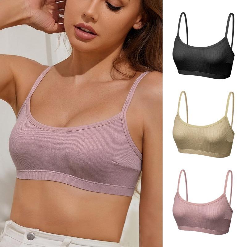 Women Sexy Simple Comfortable Solid Color Wireless No Buckle Camisole Bra