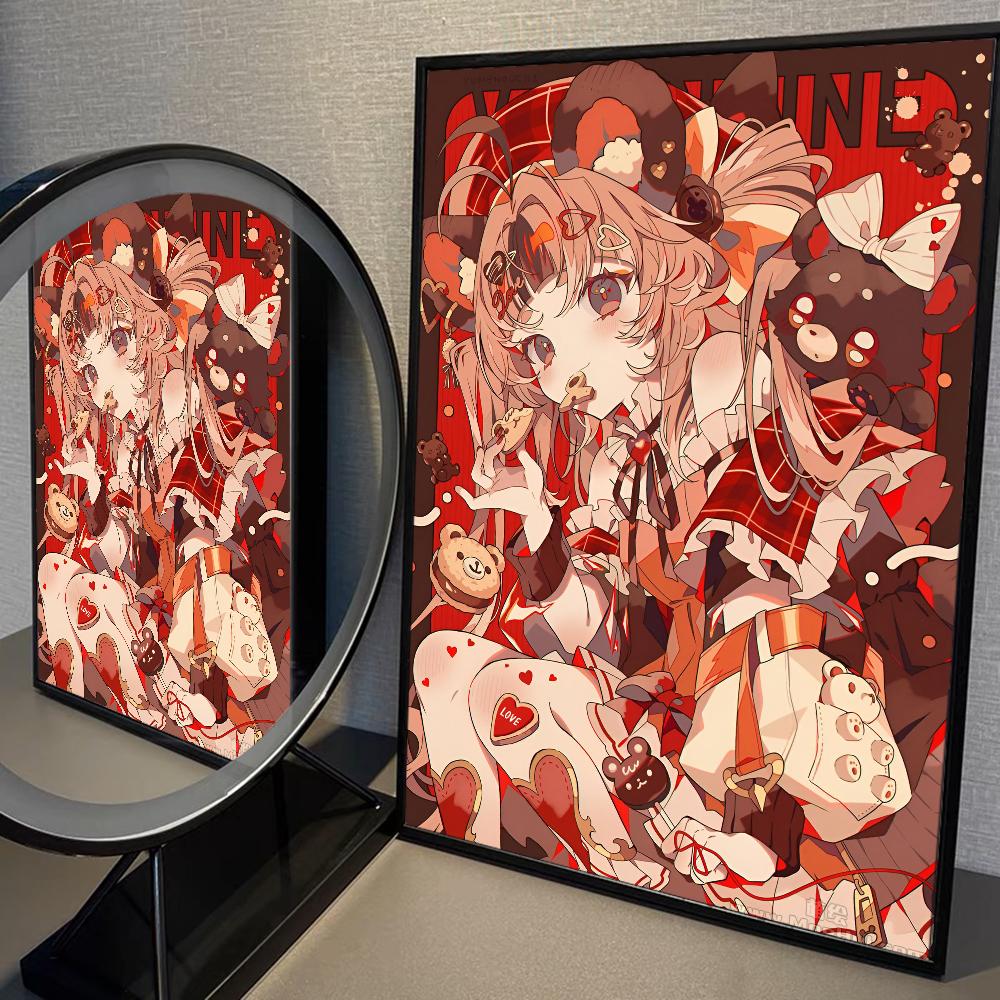 Popular Cute Anime Girls NEEDY GIRL OVERDOSE Miku Classic Anime Poster Waterproof Paper Sticker Coffee House Bar Room Wall Decor