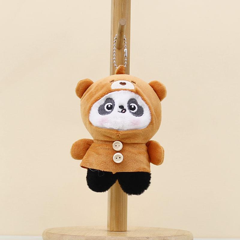 

Panda Turn Into Frog Duck Bear Plush Toy Keychain Bag Pendant Doll Gift Kids світло-коричневого кольору