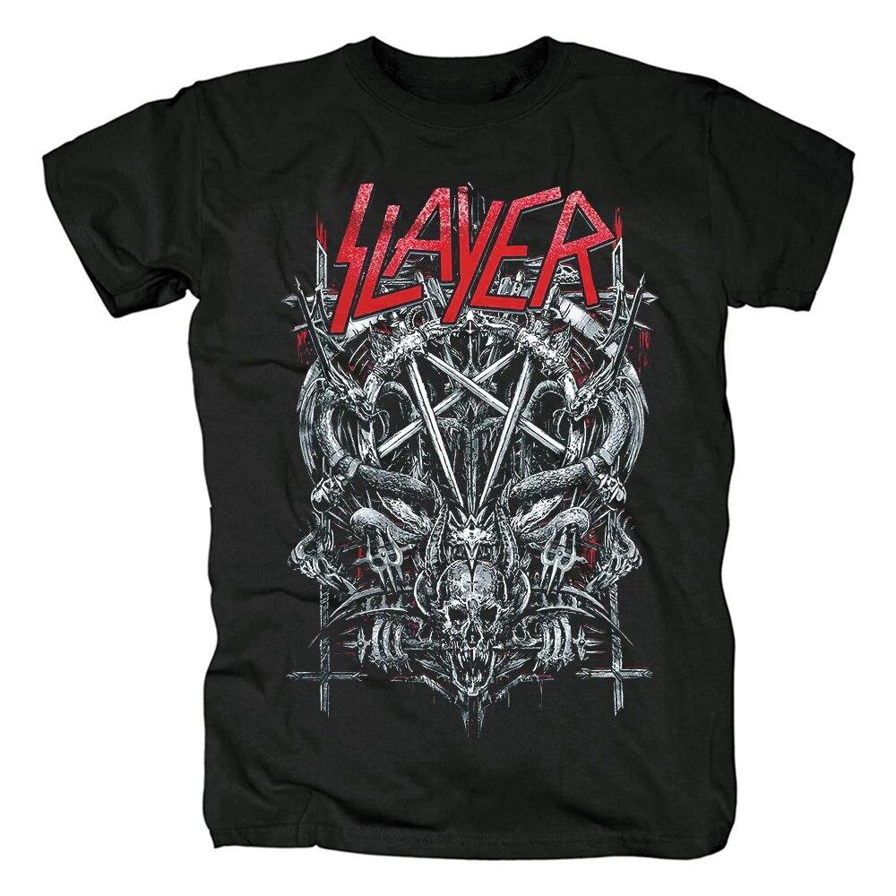 Vintage Slayer Show No Mercy T Shirt Unisexs Fashion Short Sleeve Tshirt Harajuku Streetwear Hip Hop Cotton T-Shirt Tee Tops