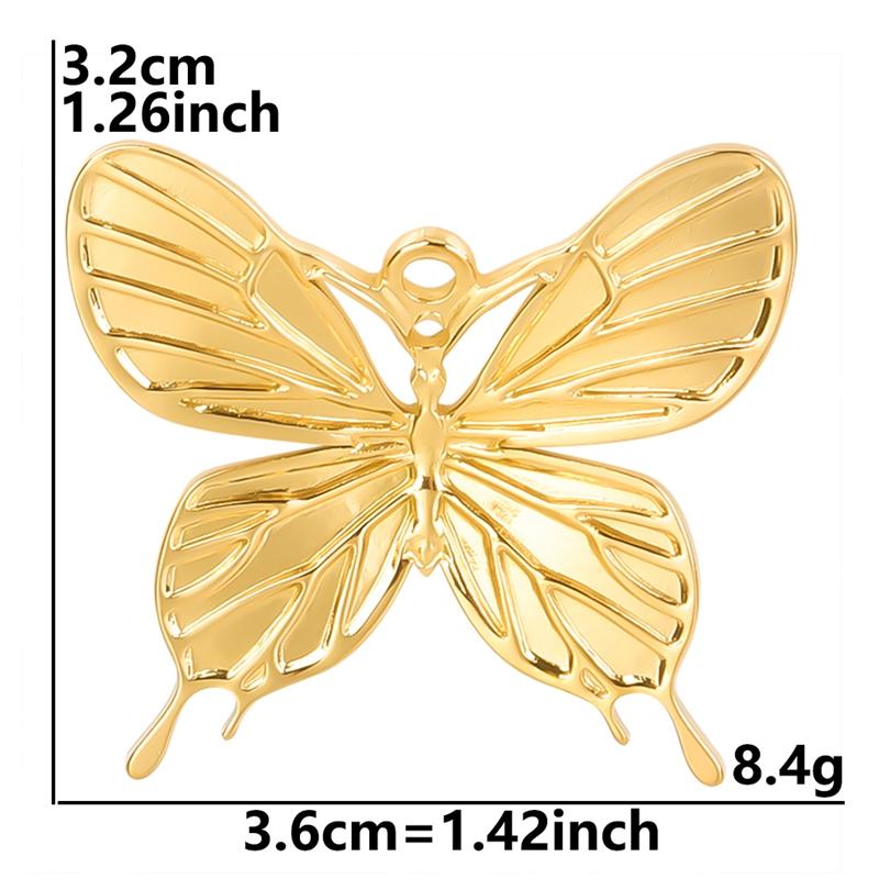 6pcs Gold Plated Butterfly Charms For Jewelry Making Bulk Stainless Steel Pendants Animal Dragonfly Cattle Peacock DIY Connector