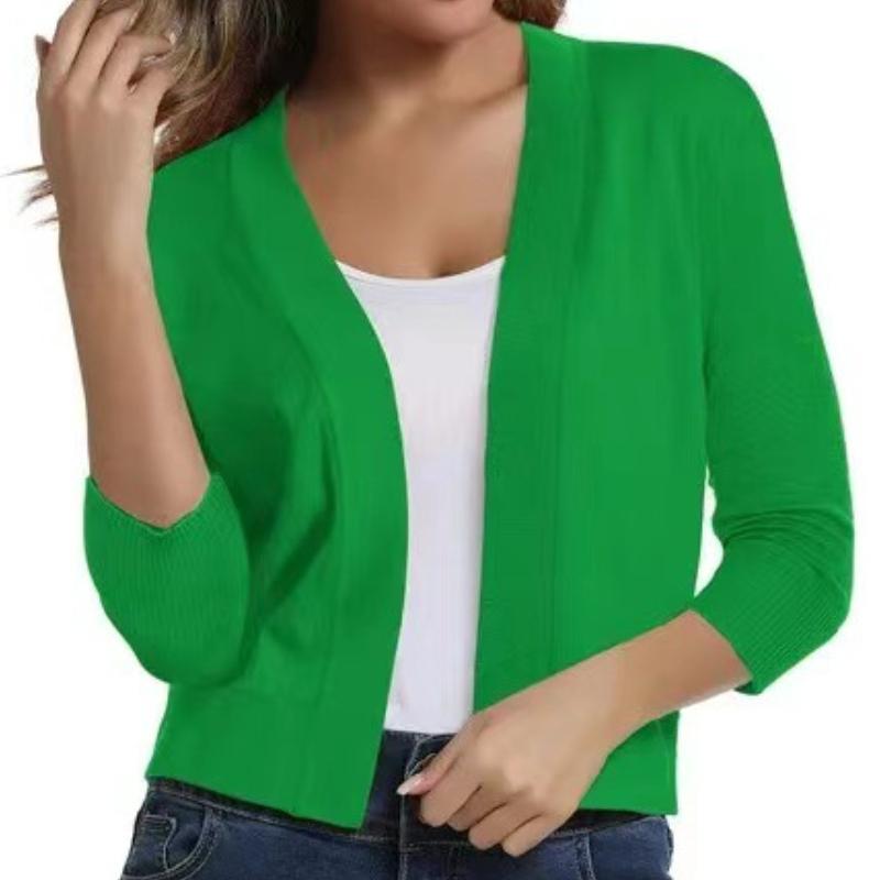 IHUASU Knitwear Women's Simple Versatile Short Jacket Autumn and Winter Knitted Cardigan