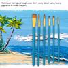 6pcs Wooden Handle Drawing Pen Nylon Hair Paint Brush Set Art Craft Watercolor Painting(Blue)