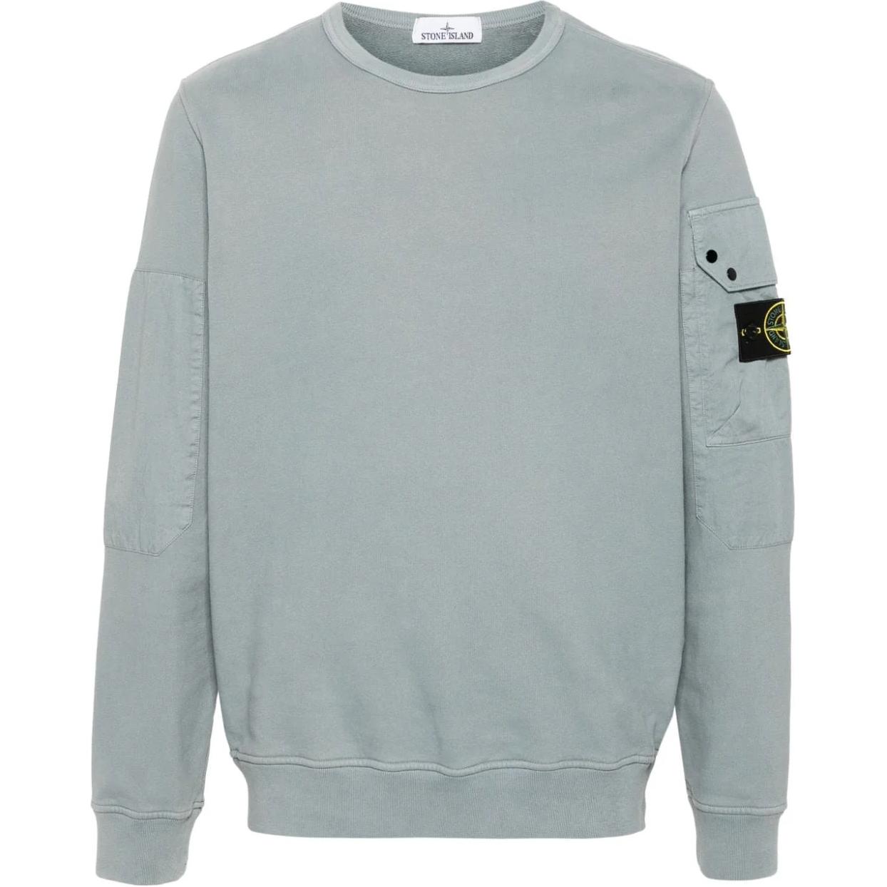 

Stone Island Compass Logo Crew Neck Long Sleeve Thin Fleece Sweatshirt Unisex sweatshirt Green Mouse-Grey 811563920-V0066
