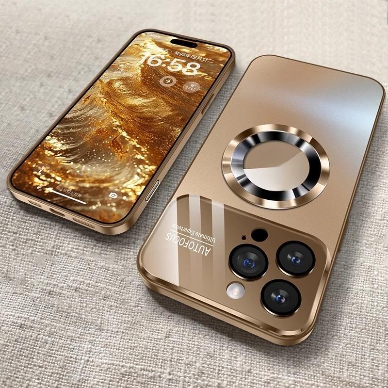 Luxusní Titanium Metallic Color Matte Magnetic Case pro iPhone 16 15 14 13 12 11 Pro Max Plus Case pro Magsafe Wireless Charge