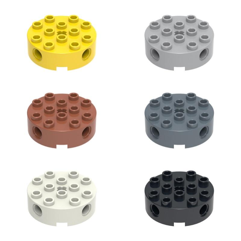 Non-Toxic 10Pcs 6222 Brick Round 4 X 4 With 4 Side Pin Holes And Center Axle Hole Compatible With 6222 Assembles Blocks Toys