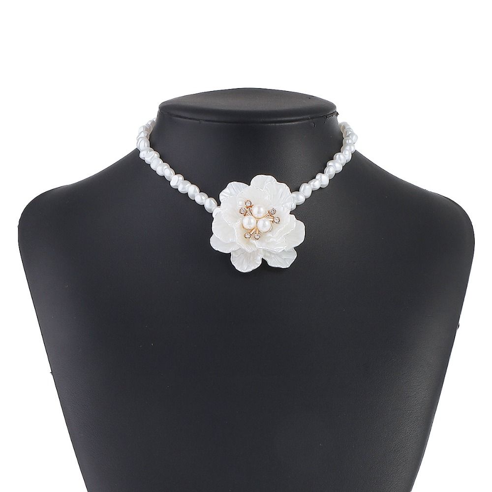 Romantic Camellia Flower Necklace Camellia Flower Clavicle Chain Necklace Romantic Occasions