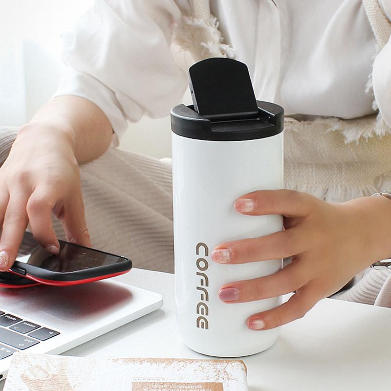 500Ml Stainless Steel Coffee Thermos Bottle Thermal Mug Leakproof Car Vacuum Flasks Coffee Cup Travel Portable Insulated Bottles
