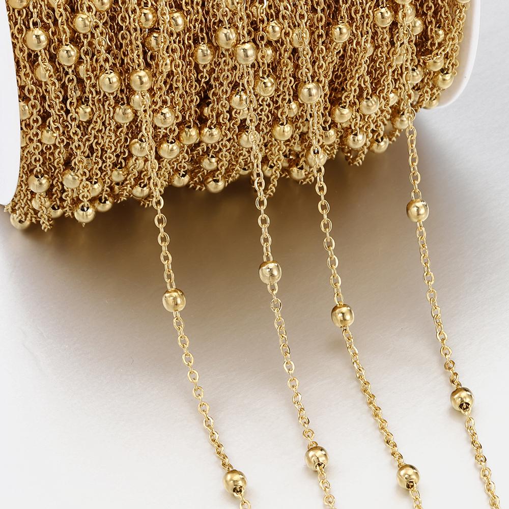 20Meters/Roll 1M No Fade Stainless Steel Chain Multi Sizes Basic Chains for Jewelry Making DIY Bracelet Necklace Chain Wholesale