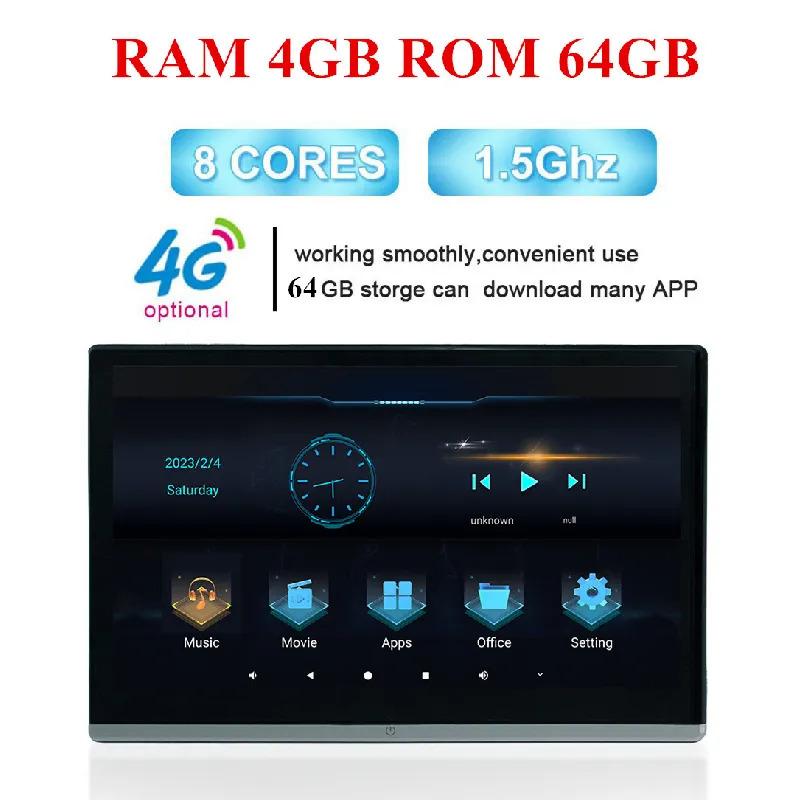 

2 шт. 133 Автомобильный монитор на подголовник ТВ Android 11 4 ГБ + 64 ГБ Wi-Fi Bluetooth USB Aux FM
