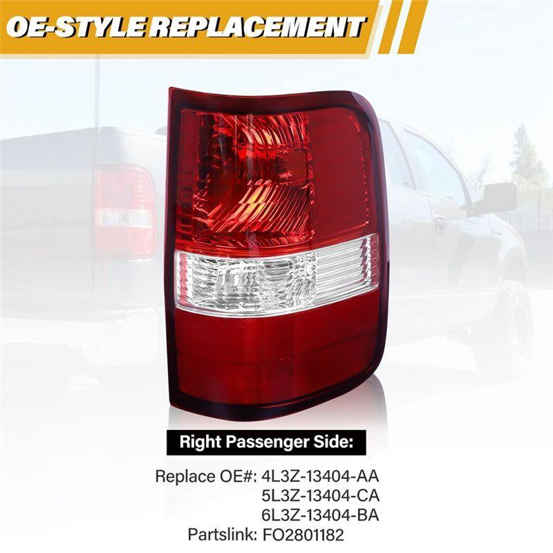Precise For Ford F-150 2004-2008 F150 Tail Light Assembly Brake Rear Light Replacement 5L3Z-13405-CA, Without Bulb Parts , Right