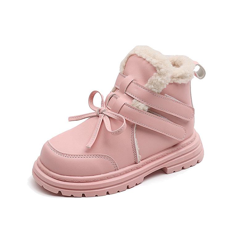 

New Chic Snow Boots for Kids Girls Winter Warm Children Cotton Shoes Children Sneaker Baby Anti-slippery Ankle Boots I10011 21 розовый