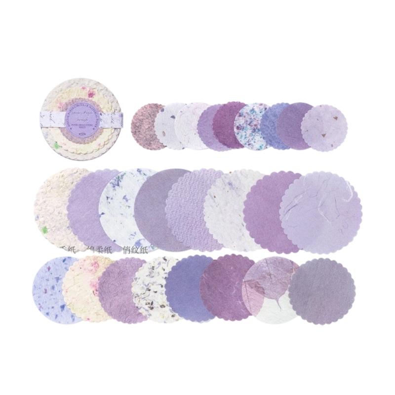 Disques décoratifs en papier style rétro Disques en papier pour journaux Emballage cadeau Projets créatifs Palette de couleurs douces