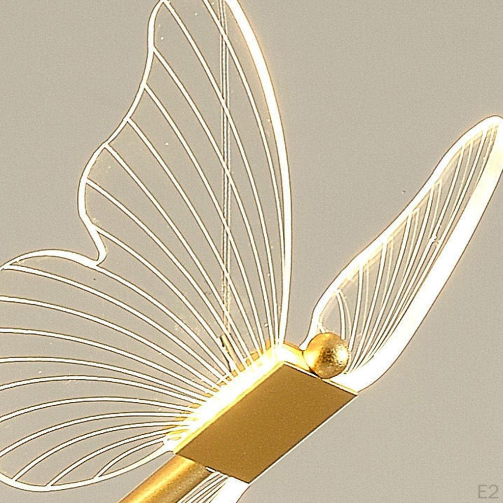 Acrylic Butterfly Chandelier Lamp LED Hanging Ceiling Light Lighting Fixtures Teahouse Living Room