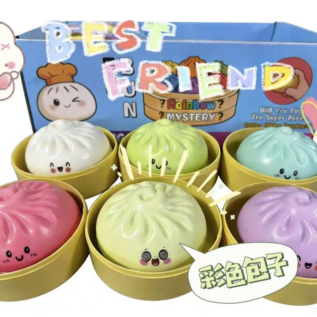 Nieuwe Knödel Druk Knödel Squishies Schattig Kleurrijk Broodje Speelgoed Langzaam Rijzend Stressverlichting Fidget Speelgoed voor Volwassenen Angstverlichtend Cadeau