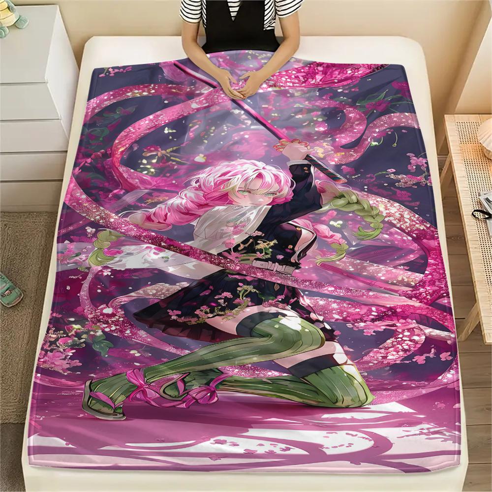 1pz Coperta in Flanella con Stampa Demon Slayer, Alta Qualità, Per Tutte le Stagioni, Decorazione per la Casa, Calore e Comfort, Perfetta per Regali di Natale
