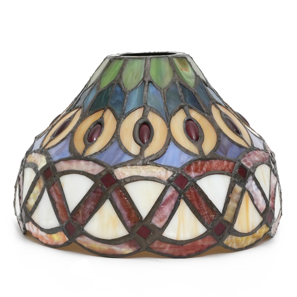 8 Inch Creative Stained Glass Peacock Lampshades Replacement, Only Handmade Phoenix Tail Vintage Lamp Shade, for Pendant Light