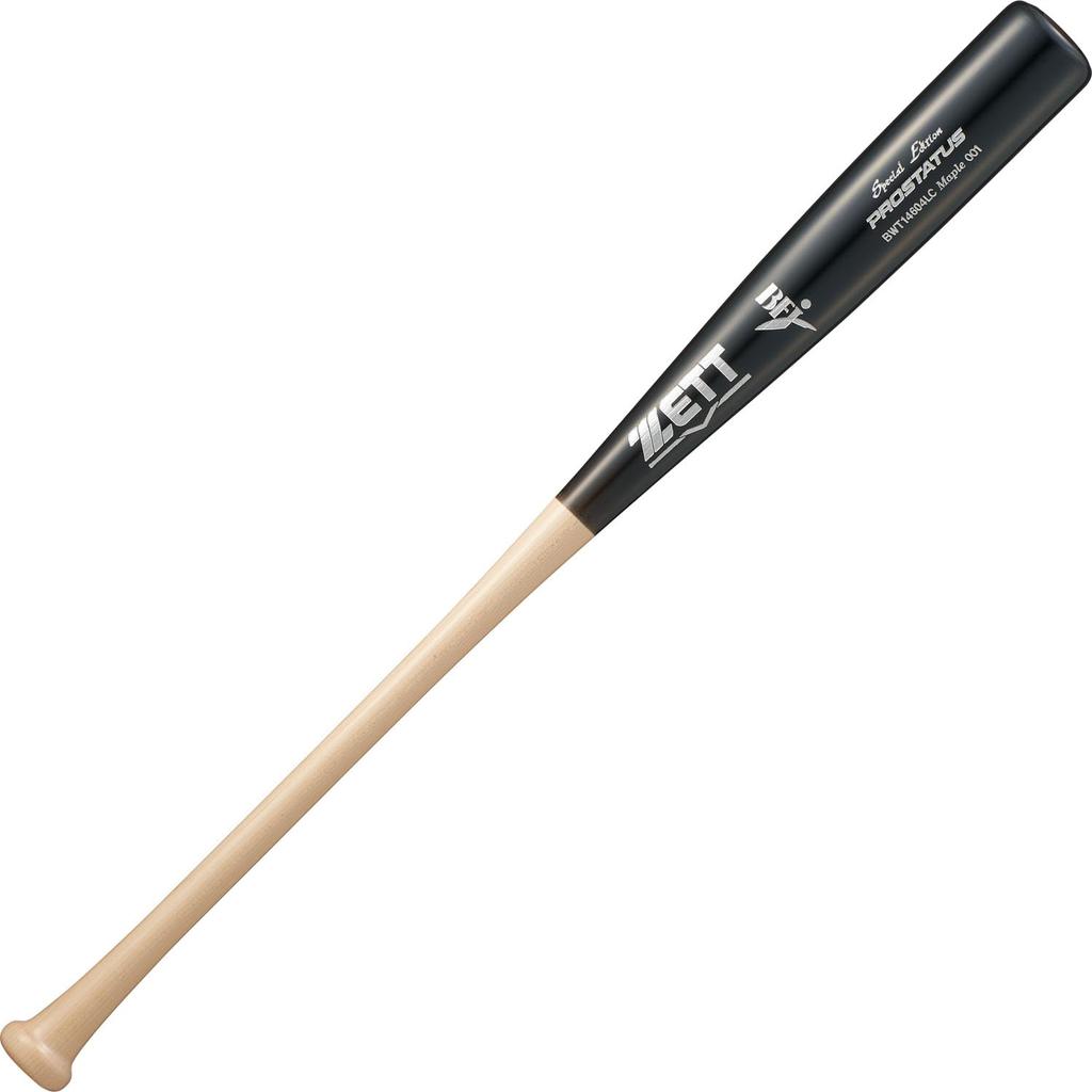 ZETT Prostatus SE Hardball Baseball Wooden American Hard 880g Natural X Black Made In BWT14604LC Bat, (North Maple), 84cm, Average, (1219SA), Japan,