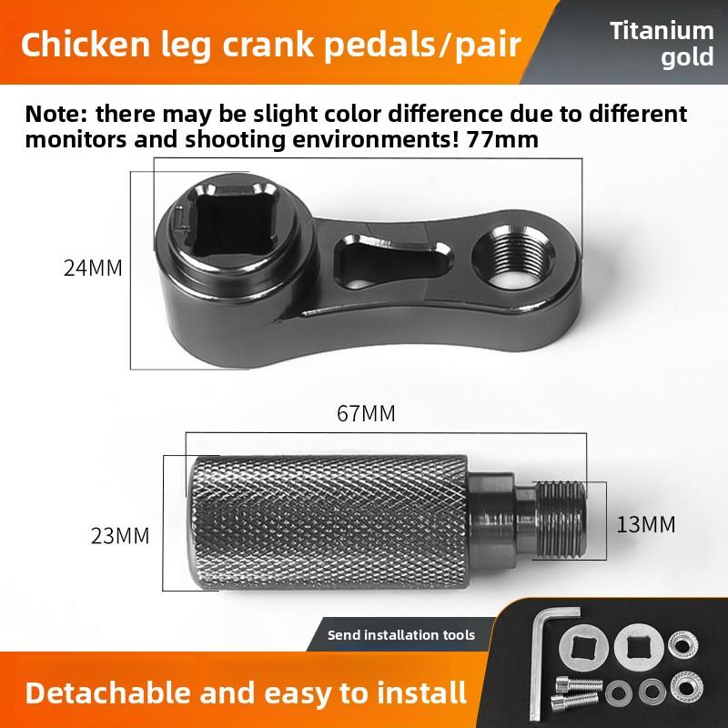 Electric Bicycle CNC Model Detachable Pedals, Made of Aluminum, Universal Accessory for Motorcycles and Scooters.