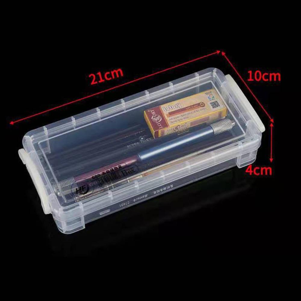 Transparent Pencil Case Plastic Multi Functional Sketch Art Box Large Capacity Double Ear Buckle Art Stationery Box