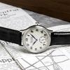 The STAC Japanese-made Wristwatch, 36mm, Classic Retro Design, Men's/Women's, Unisex, White, Black Crocodile Leather, ST-AR002