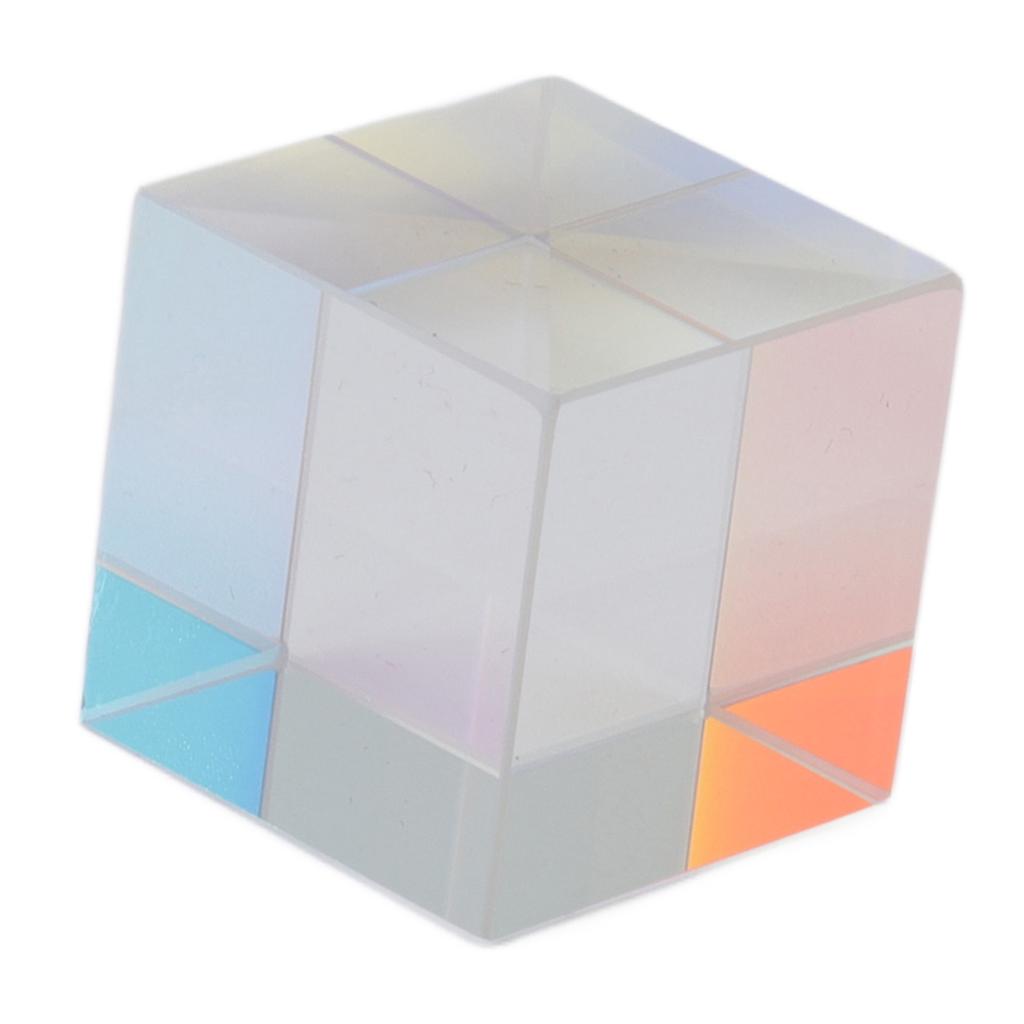 Prism Cube Optical Glass RGB Dispersion Color Cube Sun Catcher X Cube Prism Birthday Gift 15x15x15mm 0.6x0.6x0.6in