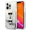 Etui Karl Lagerfeld Liquid Glitter Karl&Choupette Do Iphone 13 Pro / 13, Srebrny/Silver