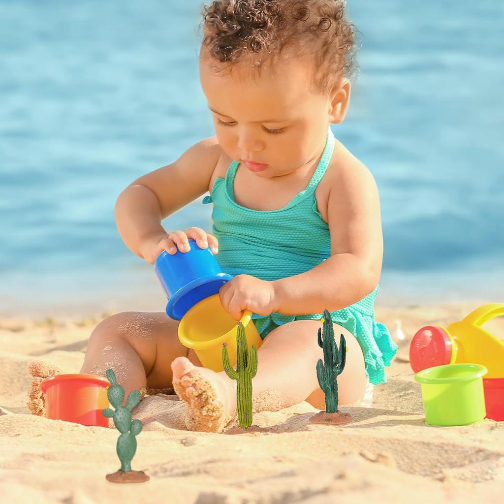 ARTIBETTER 3pcs Artificial Cactus Green Simulated Cactus Artificial Sand Decor Faux Succulent Decor Fake Cacti Plants Table Ornament Centerpieces for