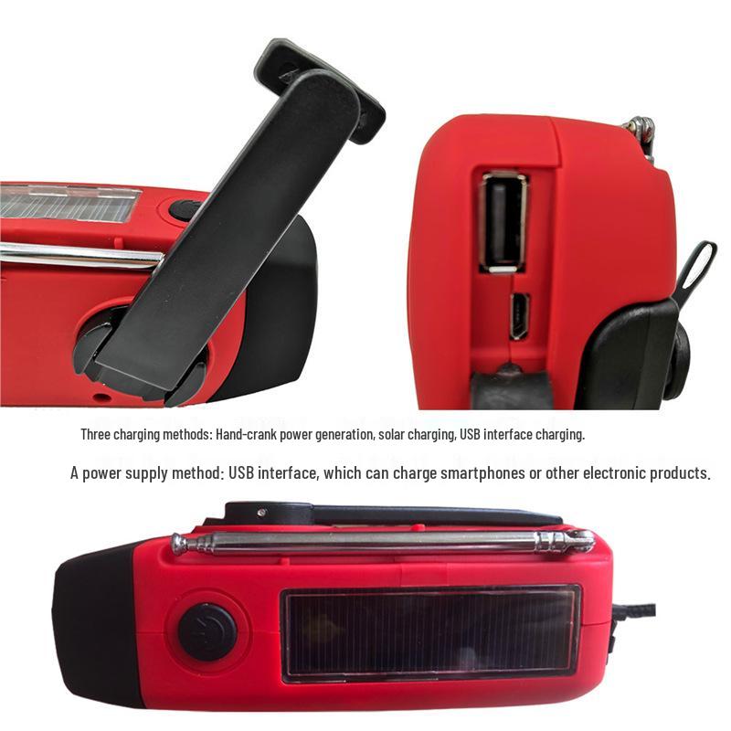 Germany 2026 Hand-Crank Emergency Radio with NOAA, Mini Portable with 3 LEDs