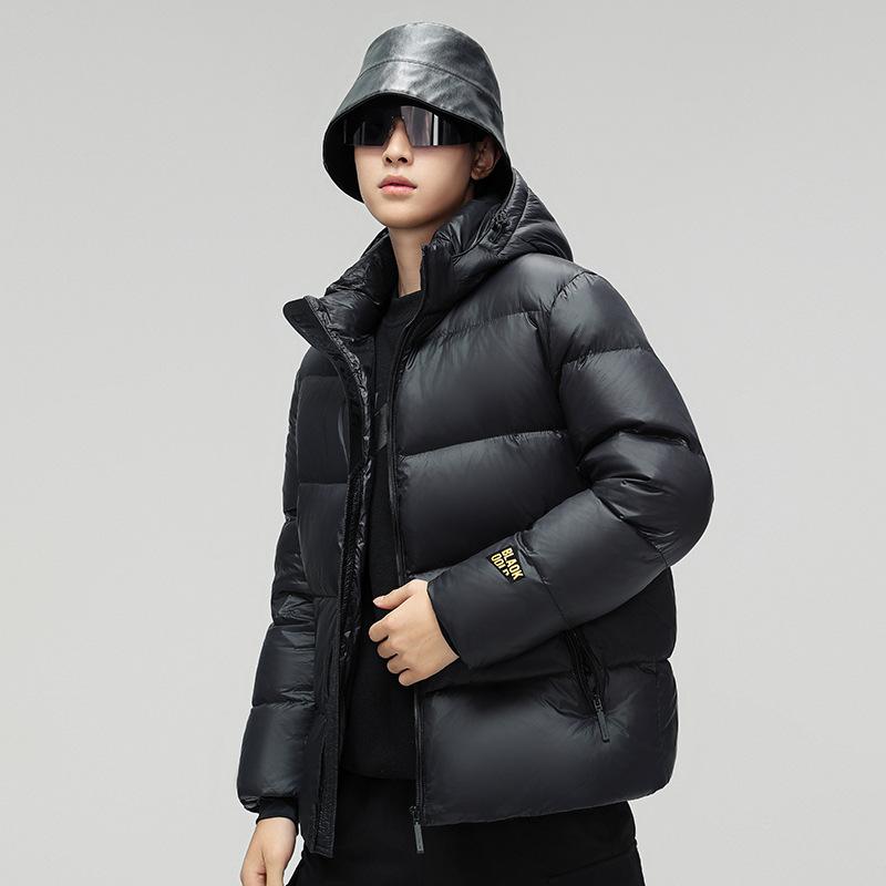 Down Jacket Men's Winter Short Men's Clothing Warm Bread Clothes Men's and Women's Same Style Thickened Black Gold and White Duck Down Men's Jacket