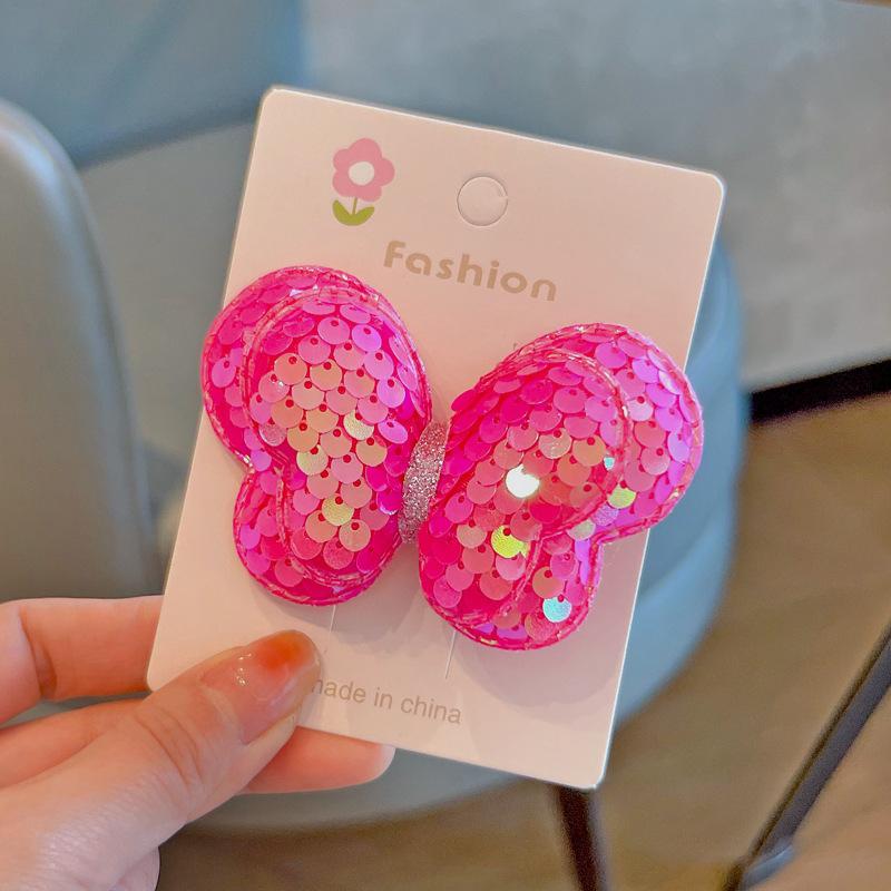 1 st Ny Paillettfjäril Flickor Barn Hästsvans Elastiska Hårband Barn Älskvärd Hårband Prinsessa Håraccessoarer Baby Huvudbonad
