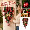 Christmas Wreath with Red Berries and -Down for Outdoor Front Door Hanging Decor
