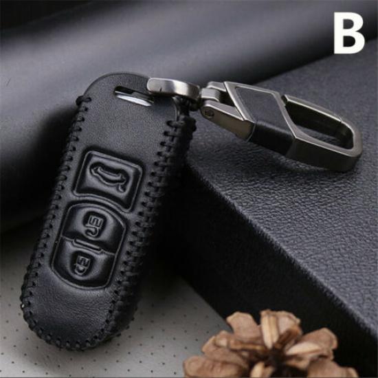 Luxury PU Leather Car Key Case Cover w/ Keychain Special For Mazda 2 3 5 CX4 LB