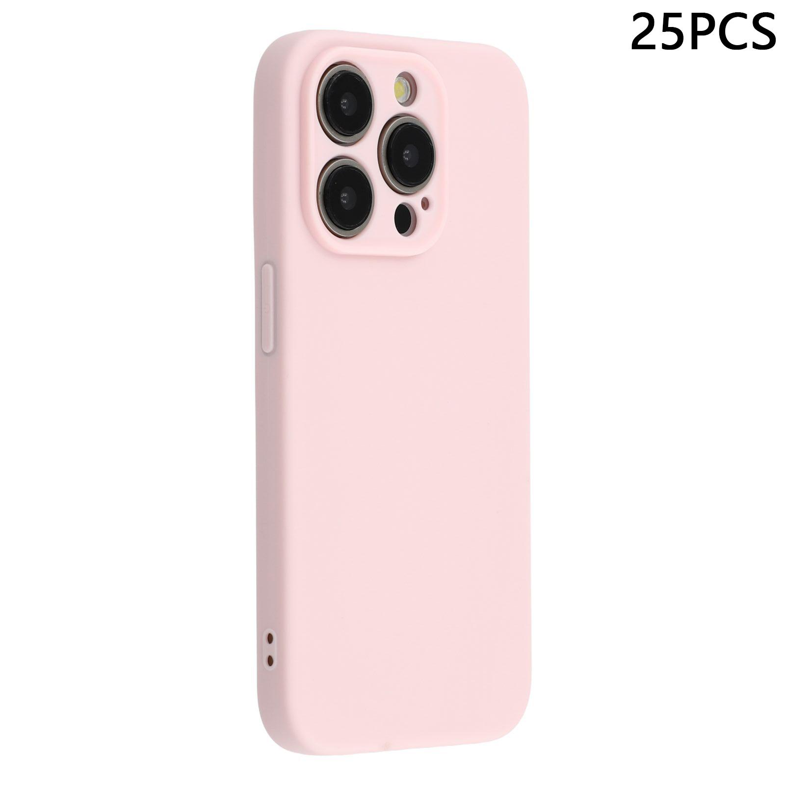

Bulk Purchasing 25Pcs For iPhone 15 Pro Max Case 1.2mm TPU Matte Phone Cover Light Pink