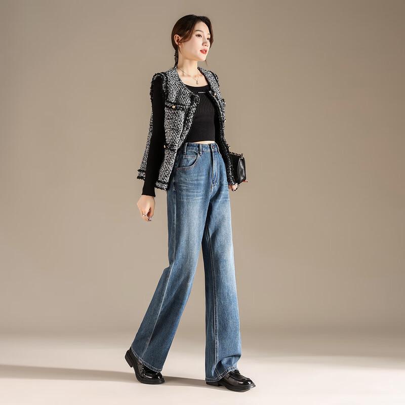 RAIN.CUN Women's 2024 High-Waist Straight-Leg Jeans