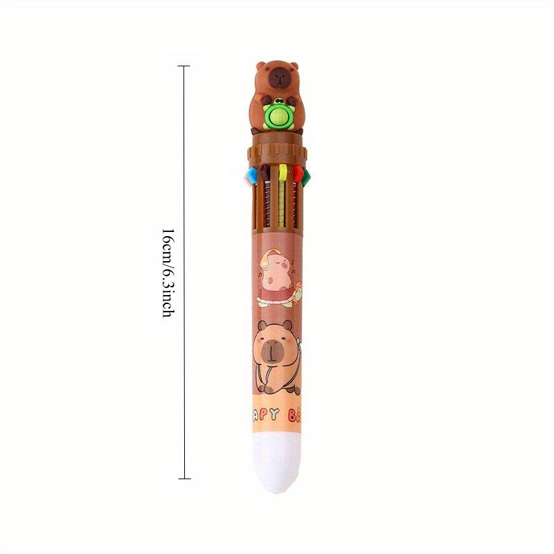 Capybara 36pcs Ballpoint Pen Cartoon Set 10 Colors 0.7mm Cute Capybara Modeling Hand Held Pen Learning Office Gifts Stationery