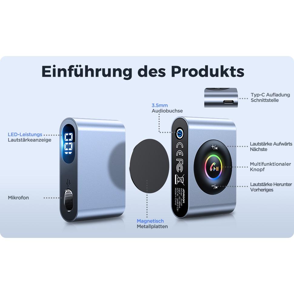 Aux Car Bluetooth 5.3 Adapter, Hi-Fi Stereo Audio, Aux for Hands-Free Kit, Noise Reduction, Bluetooth Aux Receiver, 3.5 Mm Jack for Car Sound System