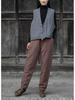Women's Winter Cotton Linen Patchwork Trousers - Thick, Quilted, & Slimming Ramie Casual Pants