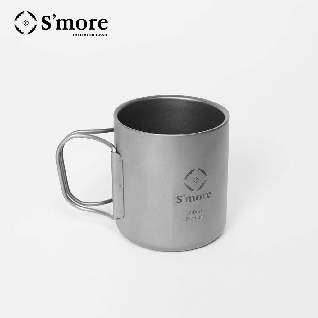 Titanium Mug Double Titanium Cup Titanium Cup Double Titanium Outdoor Camping Double Structure 350ml 450ml Titanium Tableware Double Wall S'more